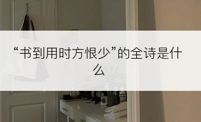 “书到用时方恨少”的全诗是什么