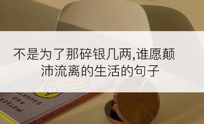 不是为了那碎银几两,谁愿颠沛流离的生活的句子