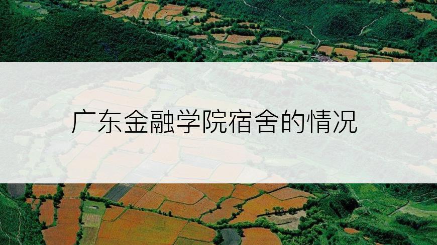 广东金融学院宿舍的情况