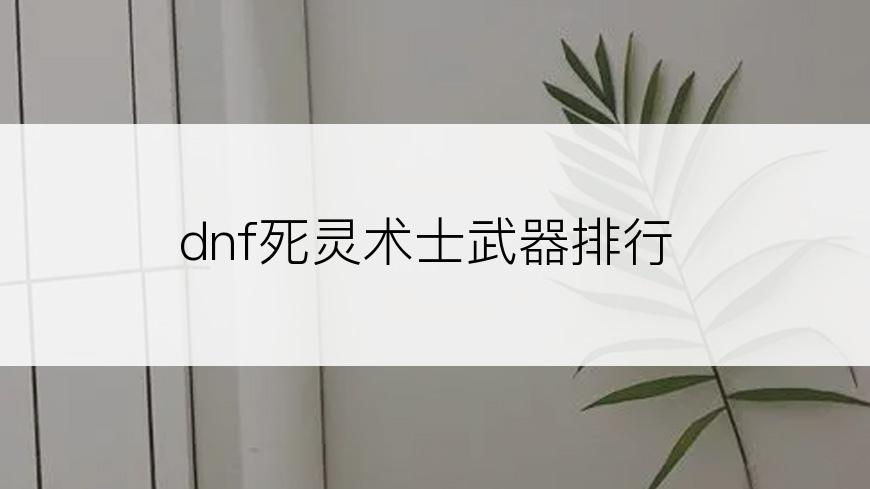 dnf死灵术士武器排行