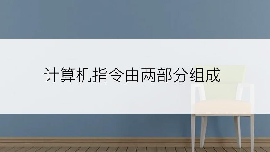 计算机指令由两部分组成