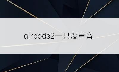 airpods2一只没声音