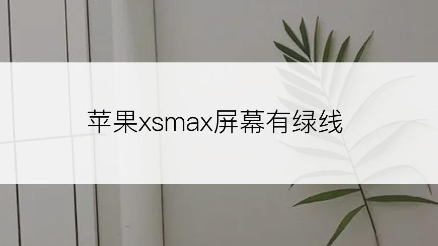 苹果xsmax屏幕有绿线