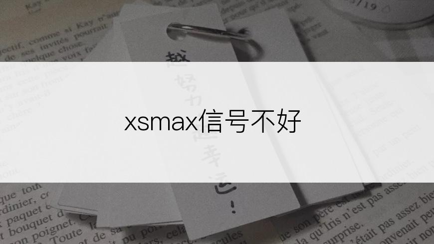 xsmax信号不好