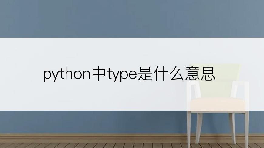 python中type是什么意思