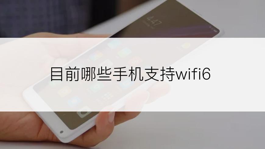 目前哪些手机支持wifi6