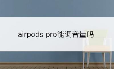 airpods pro能调音量吗