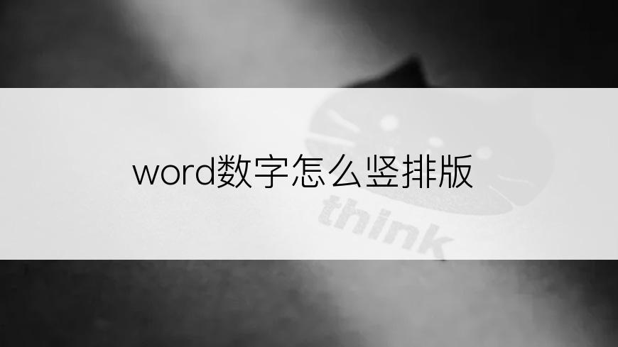 word数字怎么竖排版