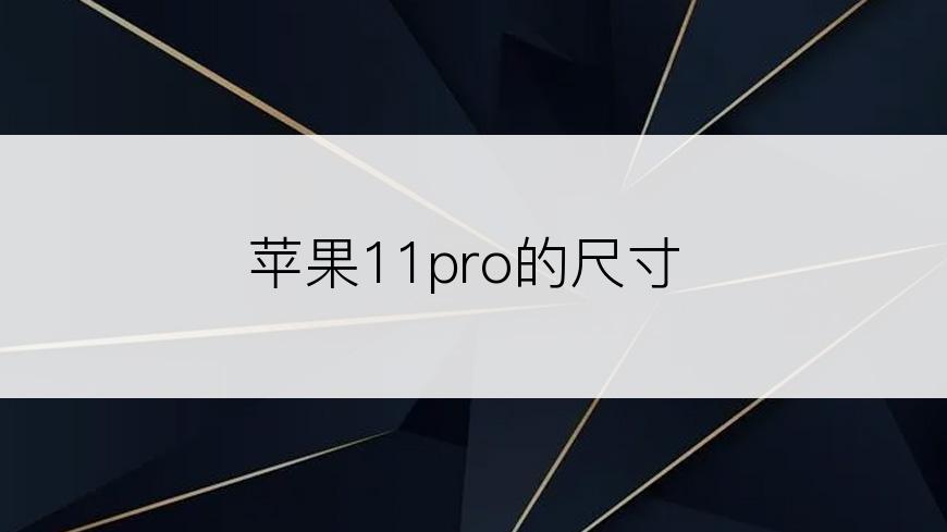 苹果11pro的尺寸