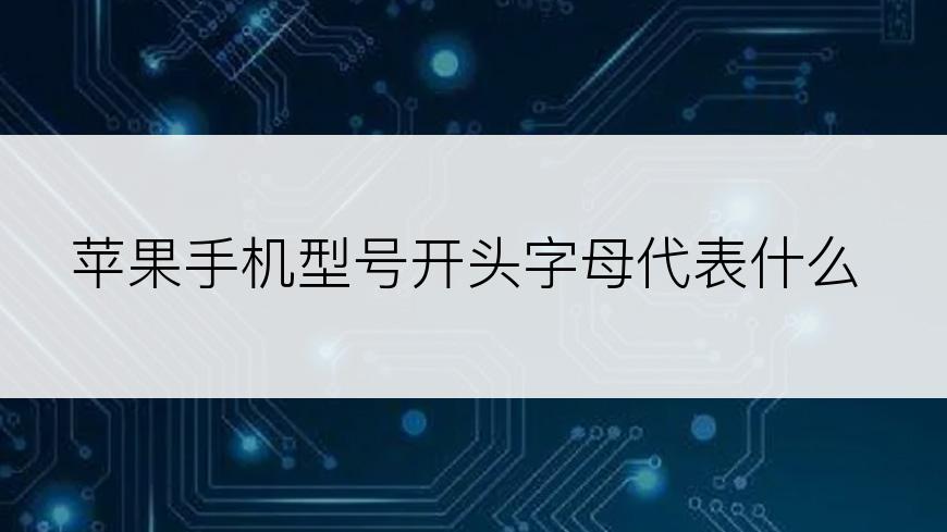 苹果手机型号开头字母代表什么