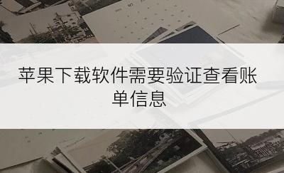 苹果下载软件需要验证查看账单信息