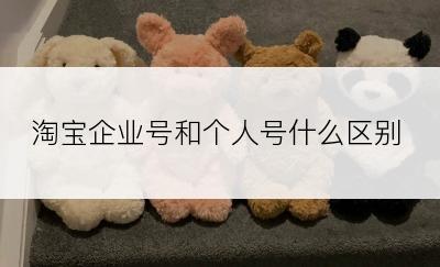 淘宝企业号和个人号什么区别