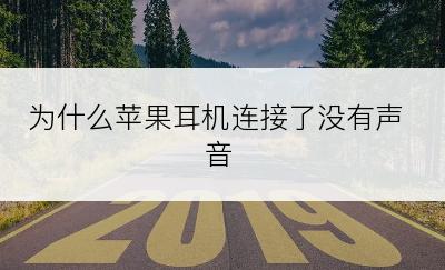 为什么苹果耳机连接了没有声音