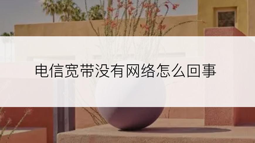 电信宽带没有网络怎么回事