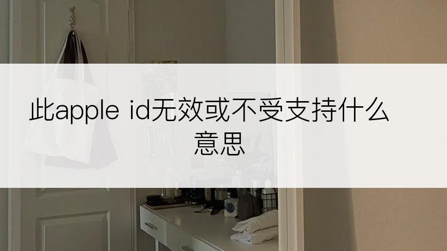 此apple id无效或不受支持什么意思