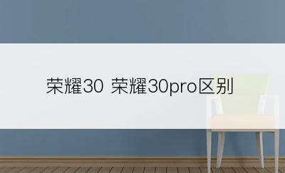 荣耀30 荣耀30pro区别