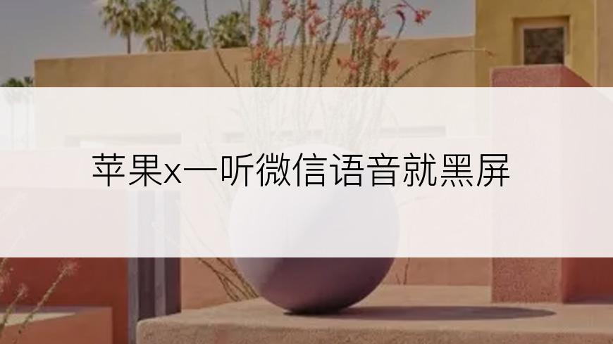 苹果x一听微信语音就黑屏