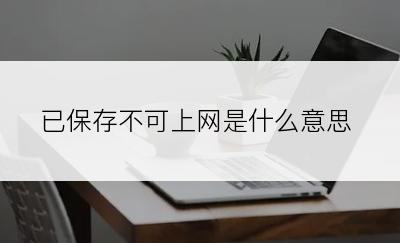 已保存不可上网是什么意思