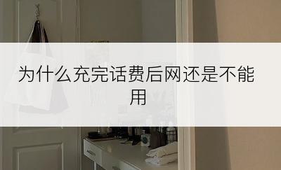 为什么充完话费后网还是不能用