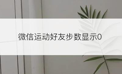 微信运动好友步数显示0