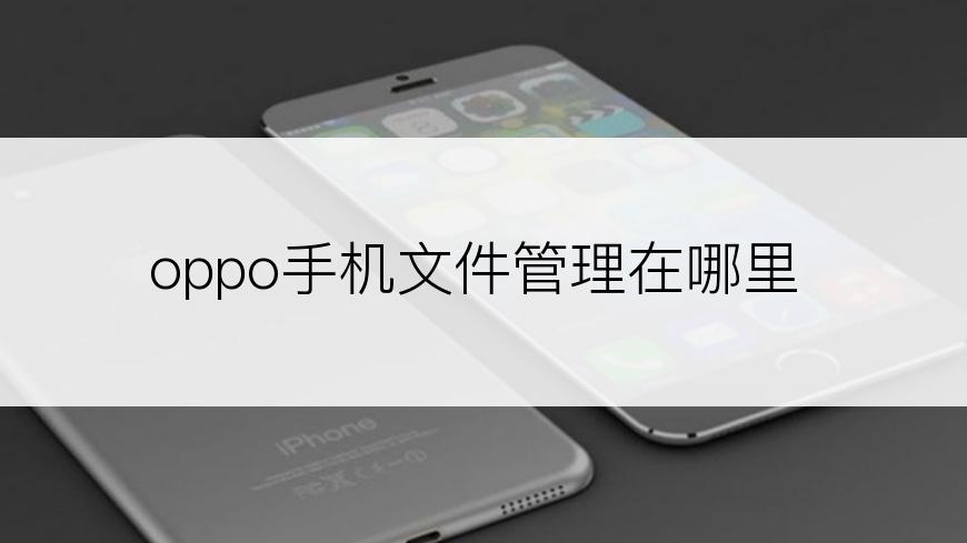 oppo手机文件管理在哪里