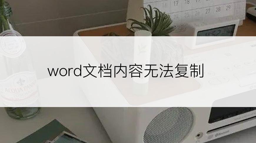 word文档内容无法复制