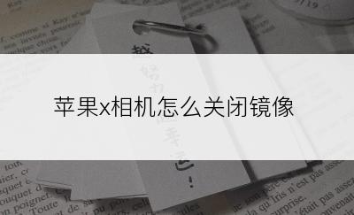 苹果x相机怎么关闭镜像