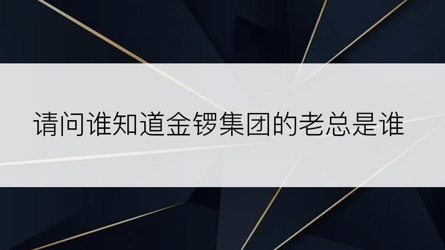 请问谁知道金锣集团的老总是谁