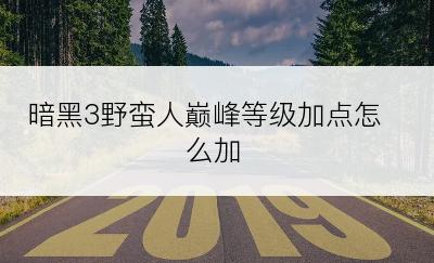 暗黑3野蛮人巅峰等级加点怎么加