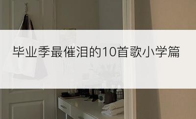 毕业季最催泪的10首歌小学篇