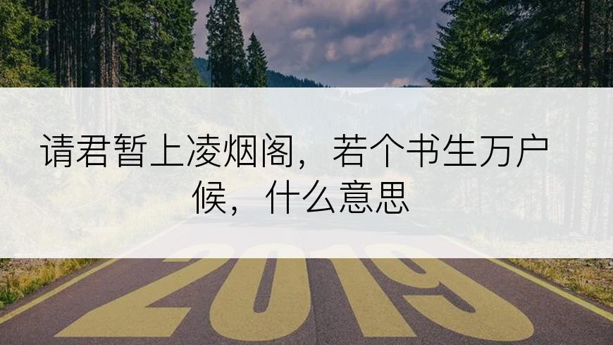 请君暂上凌烟阁，若个书生万户候，什么意思