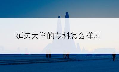 延边大学的专科怎么样啊