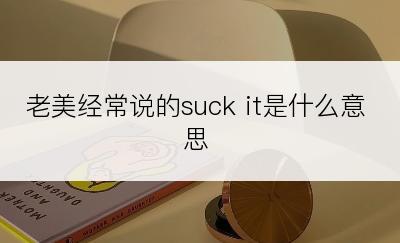 老美经常说的suck it是什么意思