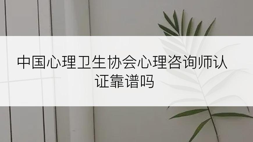 中国心理卫生协会心理咨询师认证靠谱吗