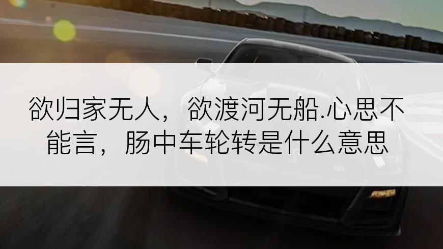 欲归家无人，欲渡河无船.心思不能言，肠中车轮转是什么意思