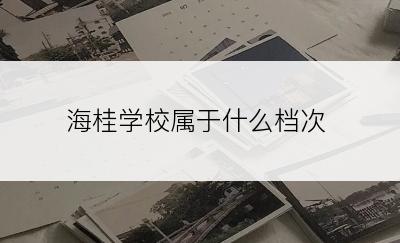 海桂学校属于什么档次