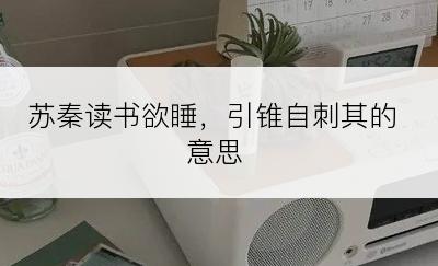 苏秦读书欲睡，引锥自刺其的意思