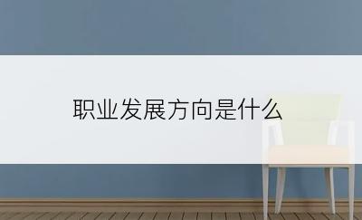 职业发展方向是什么