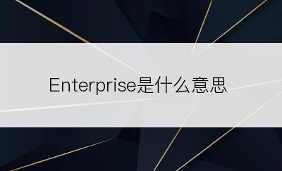 Enterprise是什么意思