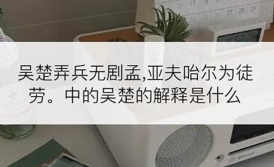 吴楚弄兵无剧孟,亚夫咍尔为徒劳。中的吴楚的解释是什么