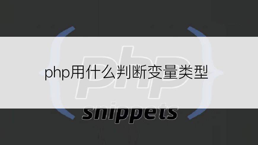 php用什么判断变量类型