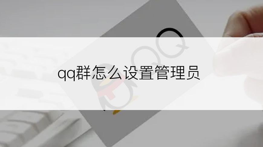 qq群怎么设置管理员