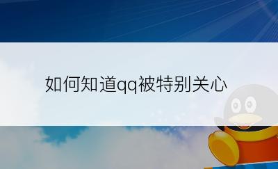 如何知道qq被特别关心