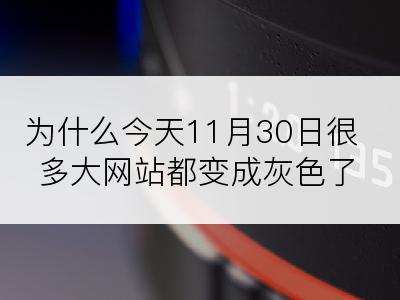 为什么今天11月30日很多大网站都变成灰色了