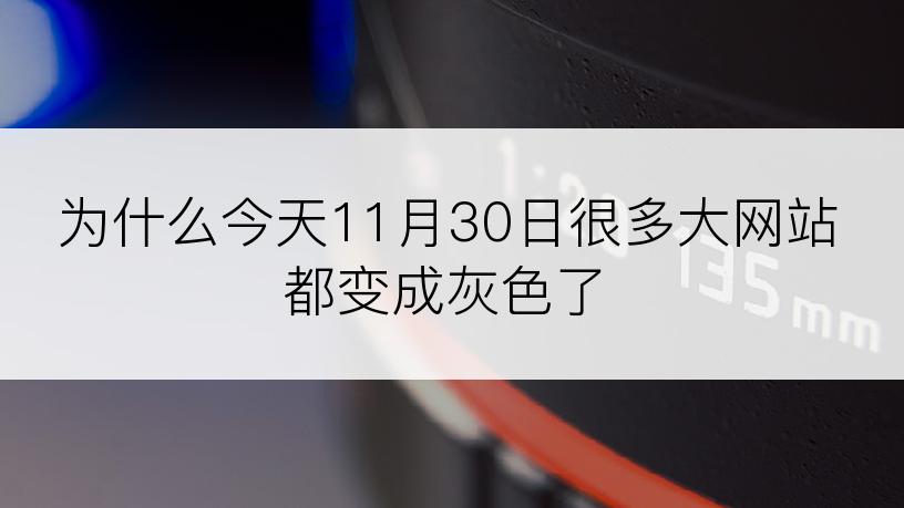 为什么今天11月30日很多大网站都变成灰色了