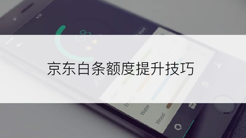 京东白条额度提升技巧