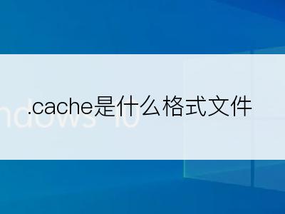 .cache是什么格式文件