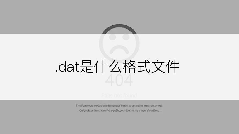 .dat是什么格式文件