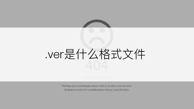 .ver是什么格式文件