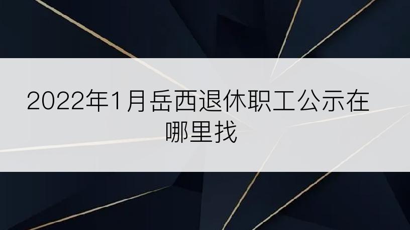 2022年1月岳西退休职工公示在哪里找